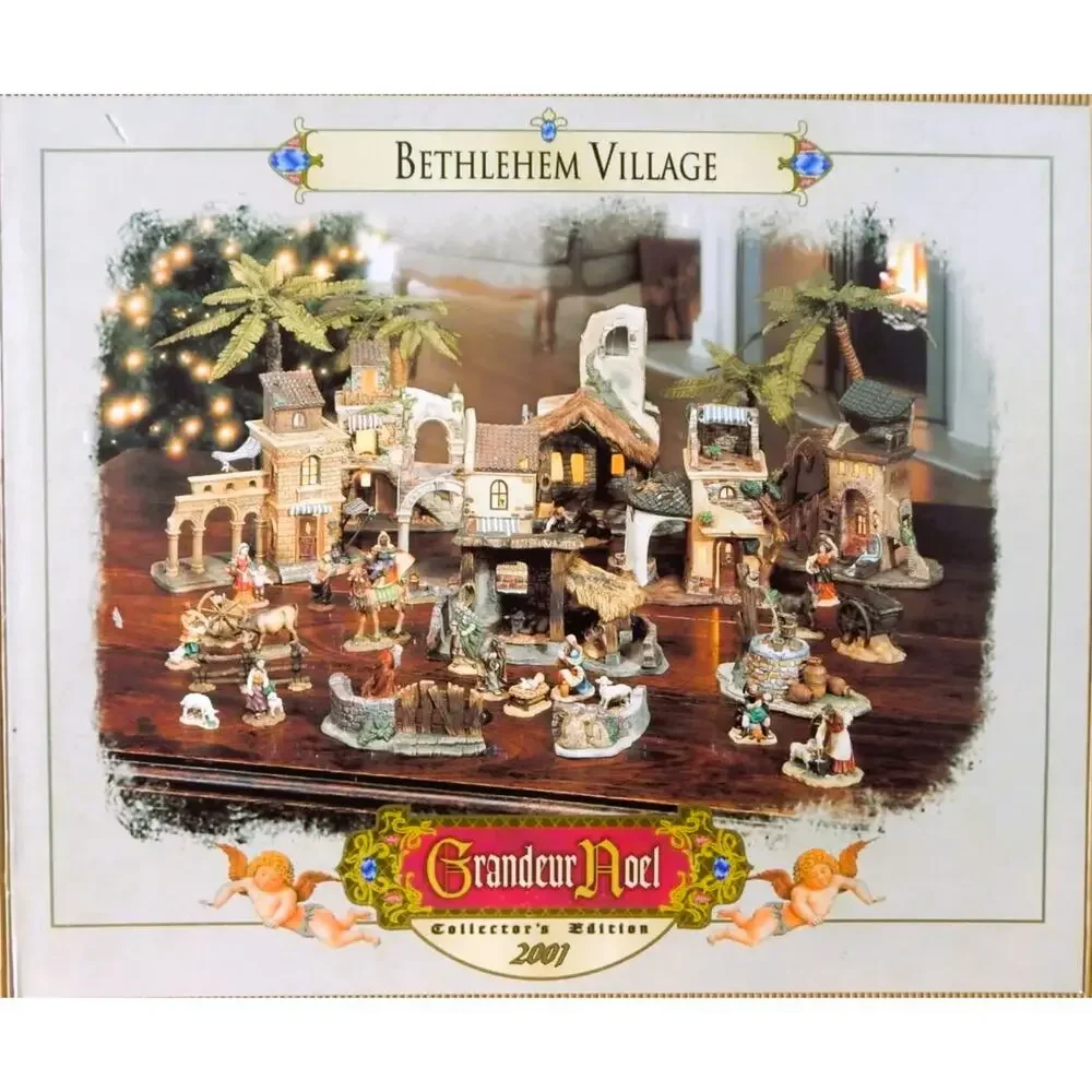 Grandeur Noel '01 Bethlehem Village Stone Wall Collector Ed. O'Well Porcelain